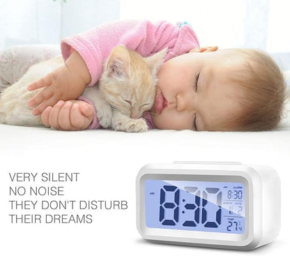 Digital LCD Alarm Clock with Temperature &amp; Date Display