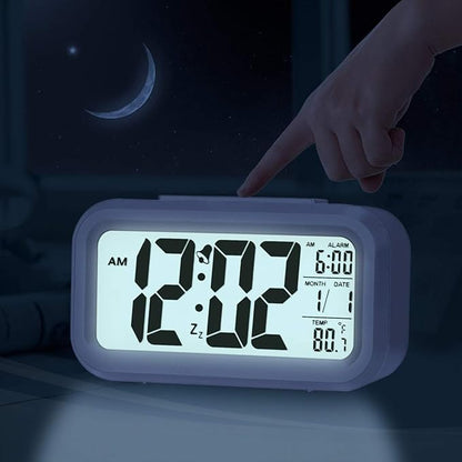 Digital LCD Alarm Clock with Temperature &amp; Date Display