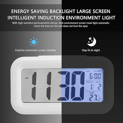 Digital LCD Alarm Clock with Temperature &amp; Date Display