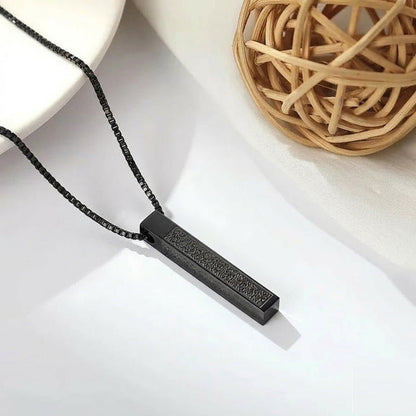 Islamic Gold-Tone Bar Pendant Necklace