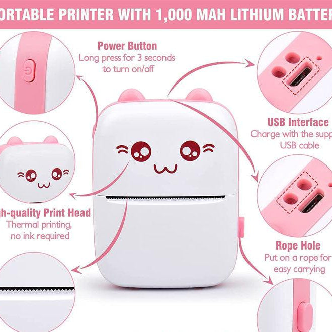 Portable Mini Pocket Printer BT Thermal Printer